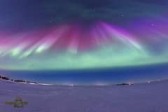 Northern Light, Aurora borealis at Manitoba in Canada. Manitoba Canada in winter.