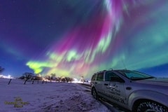 Northern Light, Aurora borealis at Manitoba in Canada. Manitoba Canada in winter.